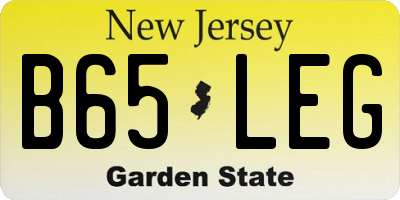 NJ license plate B65LEG