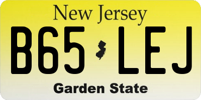 NJ license plate B65LEJ