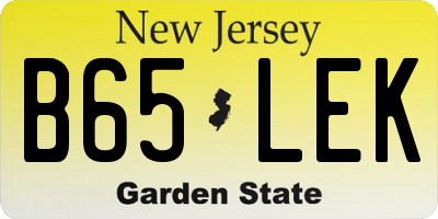NJ license plate B65LEK