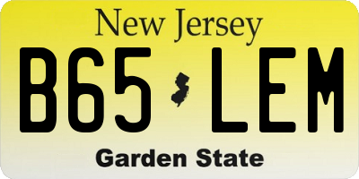 NJ license plate B65LEM