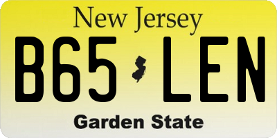 NJ license plate B65LEN