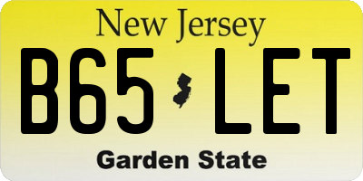 NJ license plate B65LET
