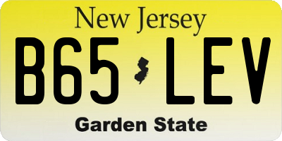NJ license plate B65LEV
