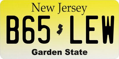 NJ license plate B65LEW