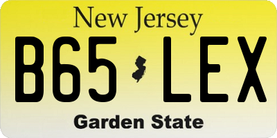 NJ license plate B65LEX