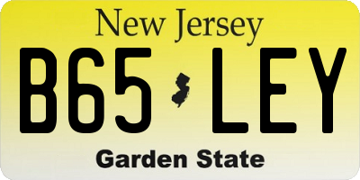 NJ license plate B65LEY