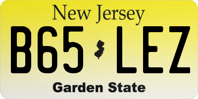 NJ license plate B65LEZ