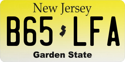 NJ license plate B65LFA