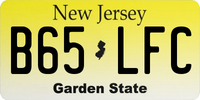 NJ license plate B65LFC