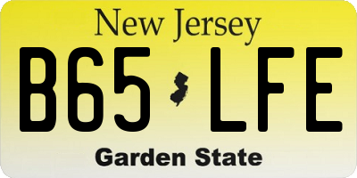 NJ license plate B65LFE