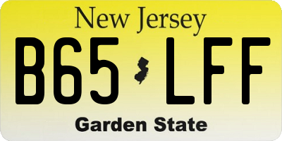 NJ license plate B65LFF