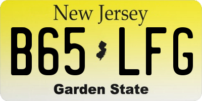 NJ license plate B65LFG