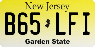 NJ license plate B65LFI