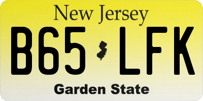 NJ license plate B65LFK