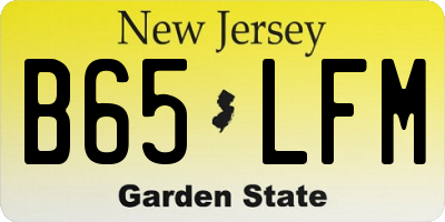 NJ license plate B65LFM