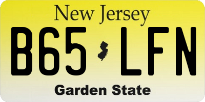 NJ license plate B65LFN