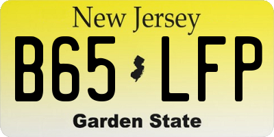 NJ license plate B65LFP