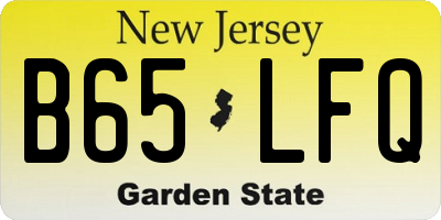 NJ license plate B65LFQ