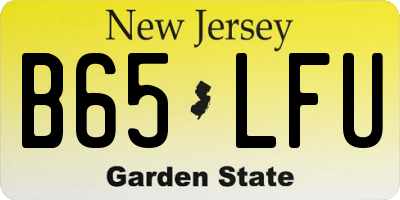 NJ license plate B65LFU