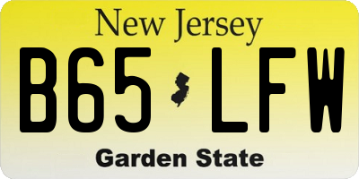 NJ license plate B65LFW