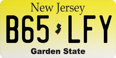 NJ license plate B65LFY