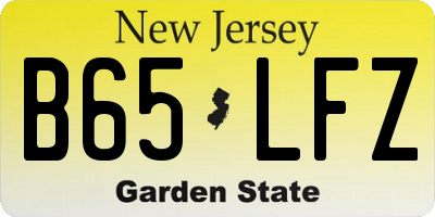 NJ license plate B65LFZ