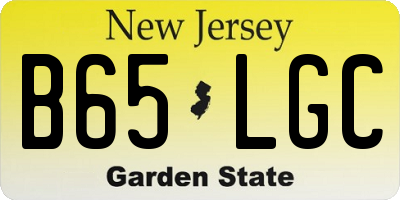 NJ license plate B65LGC