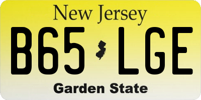 NJ license plate B65LGE