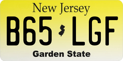 NJ license plate B65LGF