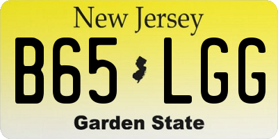 NJ license plate B65LGG