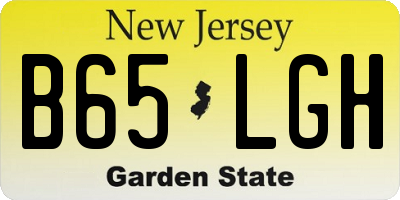 NJ license plate B65LGH
