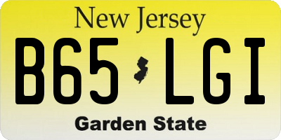 NJ license plate B65LGI