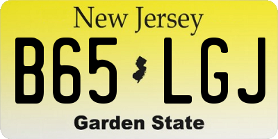NJ license plate B65LGJ