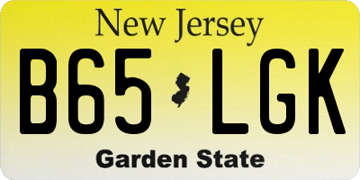 NJ license plate B65LGK