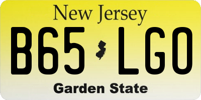 NJ license plate B65LGO