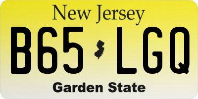 NJ license plate B65LGQ