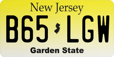 NJ license plate B65LGW