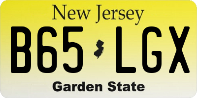 NJ license plate B65LGX