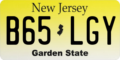 NJ license plate B65LGY