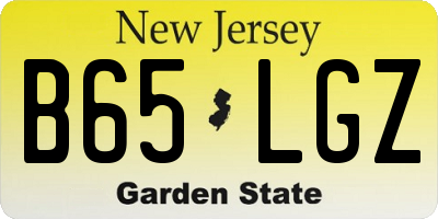 NJ license plate B65LGZ