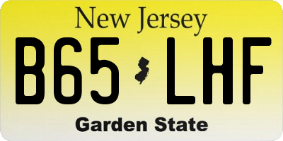 NJ license plate B65LHF