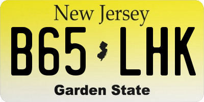 NJ license plate B65LHK