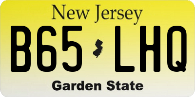 NJ license plate B65LHQ