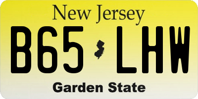 NJ license plate B65LHW