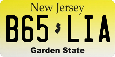 NJ license plate B65LIA