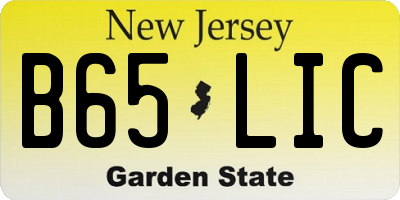 NJ license plate B65LIC
