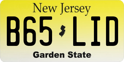 NJ license plate B65LID