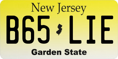 NJ license plate B65LIE