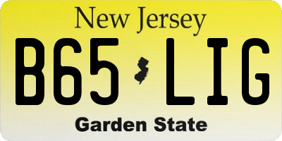 NJ license plate B65LIG