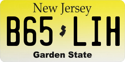 NJ license plate B65LIH